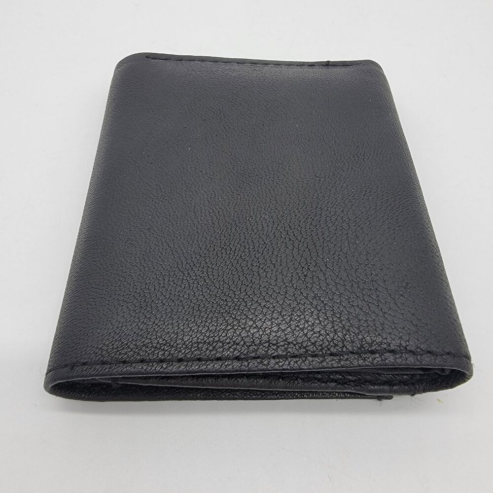 Gold Coast Wallet Men's Genuine Butter Soft Black Leather NWT‎ W/ Defect